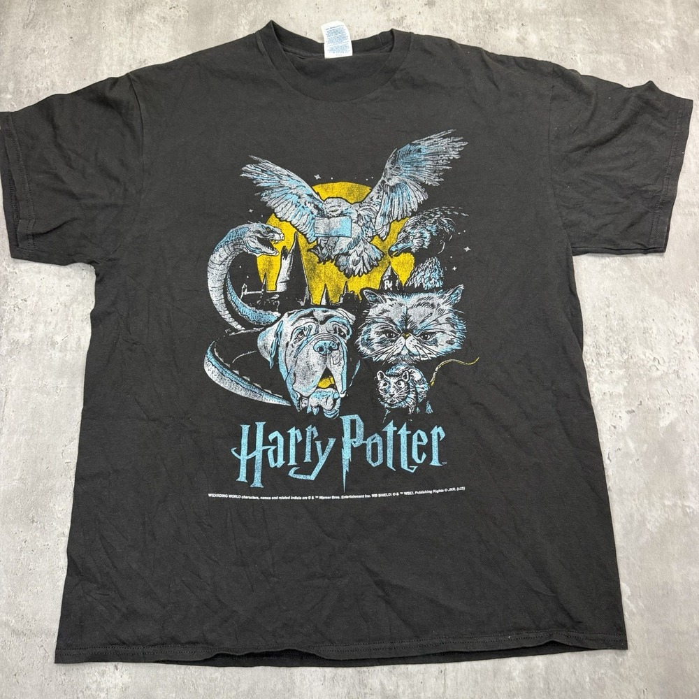 Harry Potter Vintage Style Graphic T-Shirt Mens Large Black Delta Pro Weight